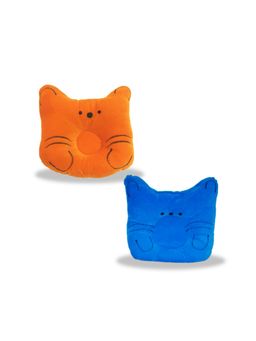 Chinmay Kids - Baby Soft Neck Support Pink and Blue Cat Face Pillows for Head Shaping (Pack of 2)