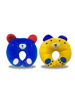 Chinmay Kids - Soft Blue and Green Pillows with U Shape Anti-Flat Sleeping Support (Pack of 2)