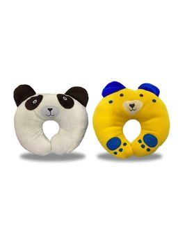 Chinmay Kids - Soft Grey and Yellow Pillows with U Shape Anti-Flat Sleeping Support (Pack of 2)