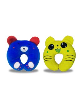 Chinmay Kids - Soft Brown and Yellow Pillows with U Shape Anti-Flat Sleeping Support (Pack of 2)