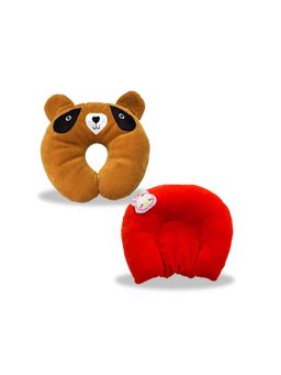 Chinmay Kids - Soft Grey and Blue Pillows with U Shape Anti-Flat Sleeping Support (Pack of 2)