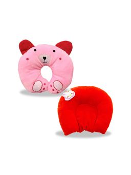 Chinmay Kids - Soft Pink and Blue Pillows with U Shape Anti-Flat Sleeping Support (Pack of 2)