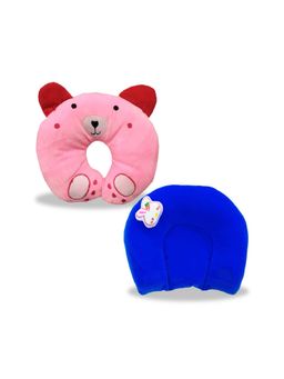 Chinmay Kids - Soft Pink and Yellow Pillows with U Shape Anti-Flat Sleeping Support (Pack of 2)