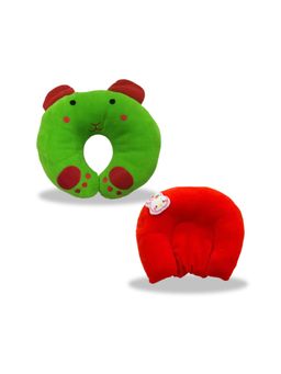 Chinmay Kids - Soft Green and Blue Pillows with U Shape Anti-Flat Sleeping Support (Pack of 2)