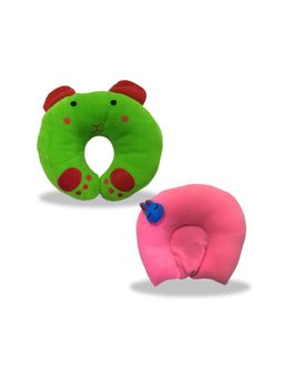 Chinmay Kids - Soft Green and Yellow Pillows with U Shape Anti-Flat Sleeping Support (Pack of 2)