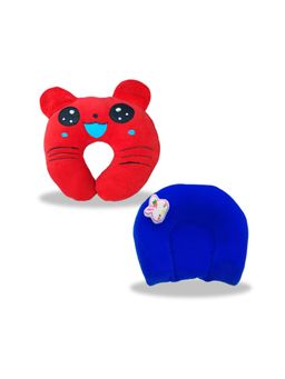 Chinmay Kids - Soft Red and Pink Pillows with U Shape Anti-Flat Sleeping Support (Pack of 2)
