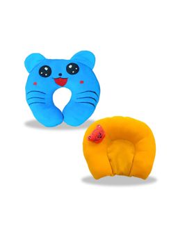 Chinmay Kids - Soft Pink and Red Pillows with U Shape Anti-Flat Sleeping Support (Pack of 2)