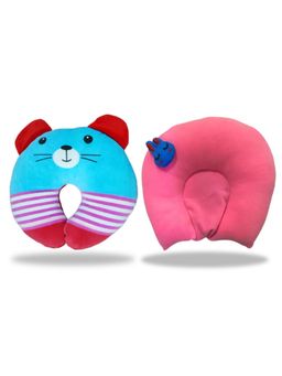 Chinmay Kids - Pink Newborn Baby Neck Support Pillows for Head Shaping Nursing (Pack of 2)