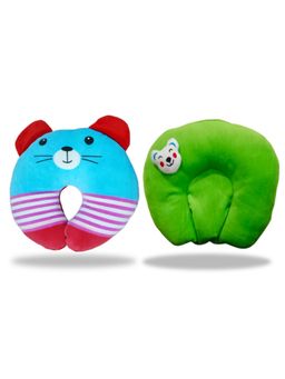 Chinmay Kids - Blue and Green Newborn Baby Neck Support Pillows for Head Shaping & Nursing (Pack of 2)