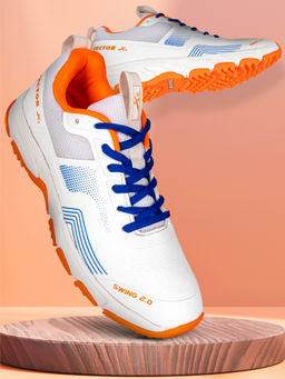 Vector X - Men SWING 2.0 Orange Cricket Shoes White & Orange