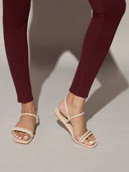 Twenty Dresses by Nykaa Fashion - Off White Twisted Strap Flats