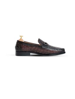 Vantier - Classic Brown Horsebit Pebble Loafers
