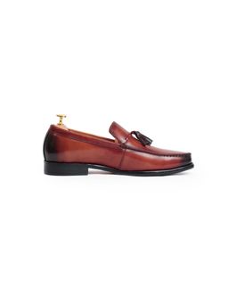 Vantier - Stalwart Tan Tassel Slip On Moccasins