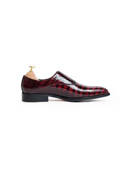 Vantier - Mendora Patent Cherry Maroon Monk Straps