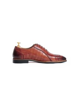Vantier - Olga Lace-Ups Engraved Brown Oxfords