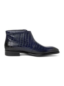 Vantier - Davidoff Croco Navy Blue Chelsea Boots