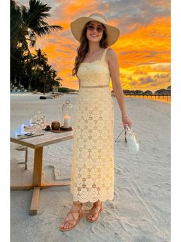 All Eyes On You - Yellow Lace Maxi Dress