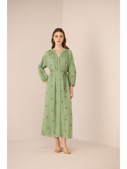 Calling June - Green Piper Midi Dress