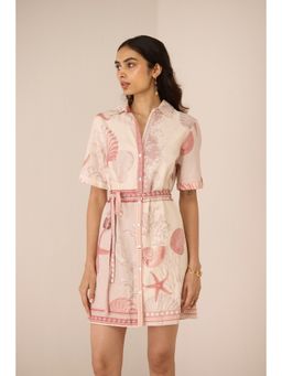 Calling June - Pink Leah Mini Dress with Belt