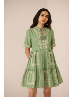 Calling June - Green Grace Mini Dress