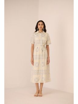 Calling June - Blue Aster Shirt Dress with Belt