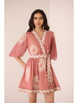 Calling June - Pink Marlin Mini Dress with Belt