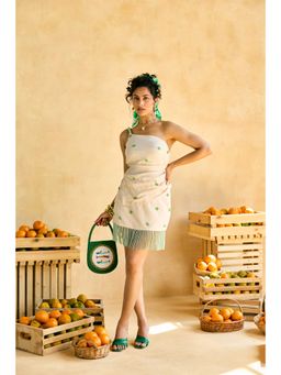 Lea Clothing - Off White Bela Fringe Mini Skirt