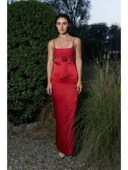 SOTBELLA - Red Column Maxi Dress