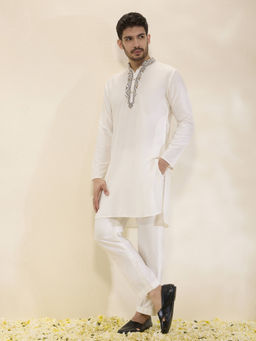 Neha Gursahani - Ivory Embroidered Kurta with Pant