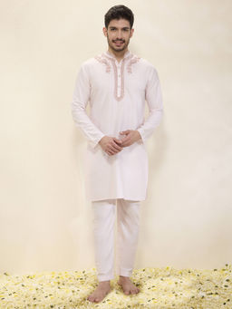 Neha Gursahani - Embroidered Pink Kurta with Pant