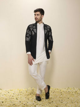 Neha Gursahani - Cutwork Ivory Kurta with Pant and Jacket