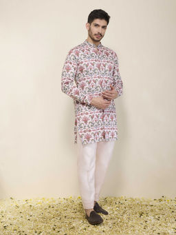 Neha Gursahani - Printed White Kurta with Pant