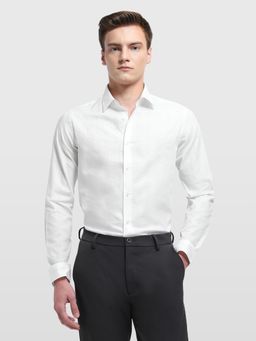 Arrow Newyork - Mens Stripes Vertical Manhattan Slim Fit White Formal Shirt