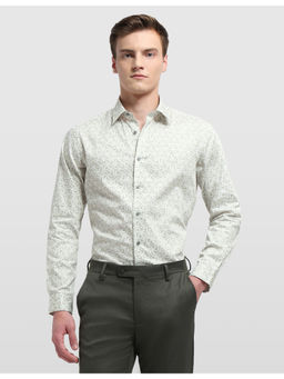 Arrow Newyork - Mens Geometric Printed Manhattan Slim Fit Green Formal Shirt