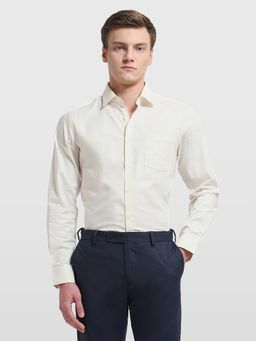 Arrow - Mens Slim Fit Textured Ceremony Beige Formal Shirt