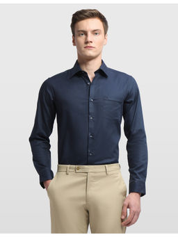 Arrow - Mens Slim Fit Textured Ceremony Blue Formal Shirt