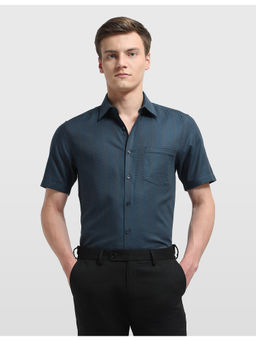 Arrow - Mens Liberty Classic Fit Vertical Striped Ceremony Teal Formal Shirt