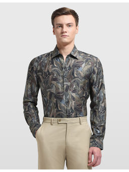 Arrow - Mens Tailored Fit All-Over Printed 1851 Formal Shirt