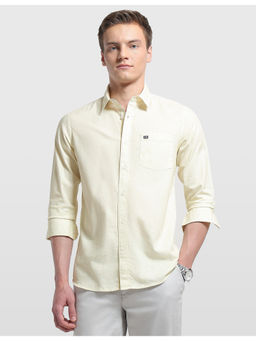 Arrow Sports - Mens Chelsea Slim Fit Solid Sage And Sun Yellow Casual Shirt