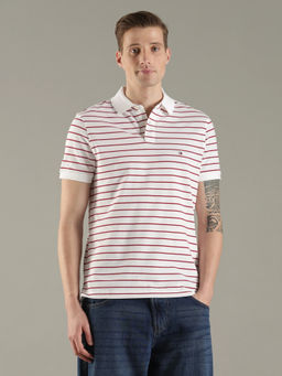 Tommy Hilfiger - Striped Regular Fit Cotton Polo T-Shirt