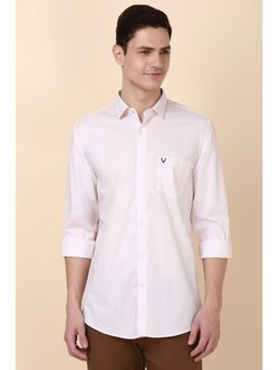 Allen Solly - Men Pink Slim Fit Solid Full Sleeves Casual Shirt