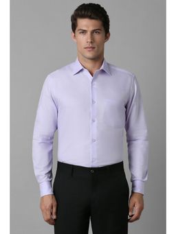 Louis Philippe - Men's Cotton Wrinkle Resistant Regular fit LILAC Solid Formal Shirt