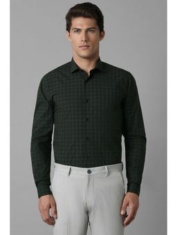 Louis Philippe - Men Green Slim Check Full Sleeves Casual Shirt
