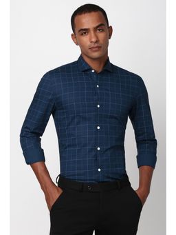 Peter England - Men Navy Super Slim Fit Formal Shirt