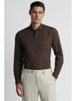 Peter England - Men Brown Super Slim Fit Formal Shirt