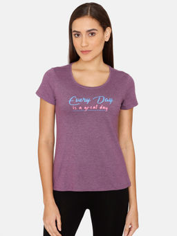Zivame - Rosaline Chromaticity Knit Cotton Top - Wineberry
