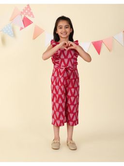 Fabindia - Pink Cotton Ikat Jumpsuit