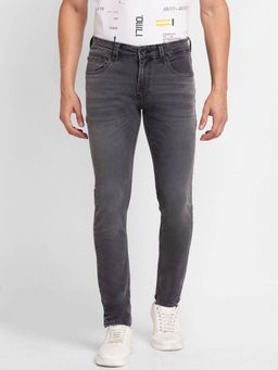 Spykar - Grey Cotton Super Slim Fit Tapered Length Jeans for Men (super Skinny)