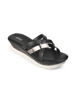 PEPPER - Criss Cross Slip On Wedges - Black