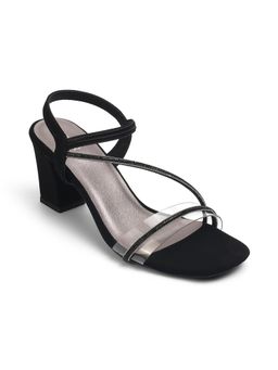 PEPPER - Ankle Strap Block Heels - Black